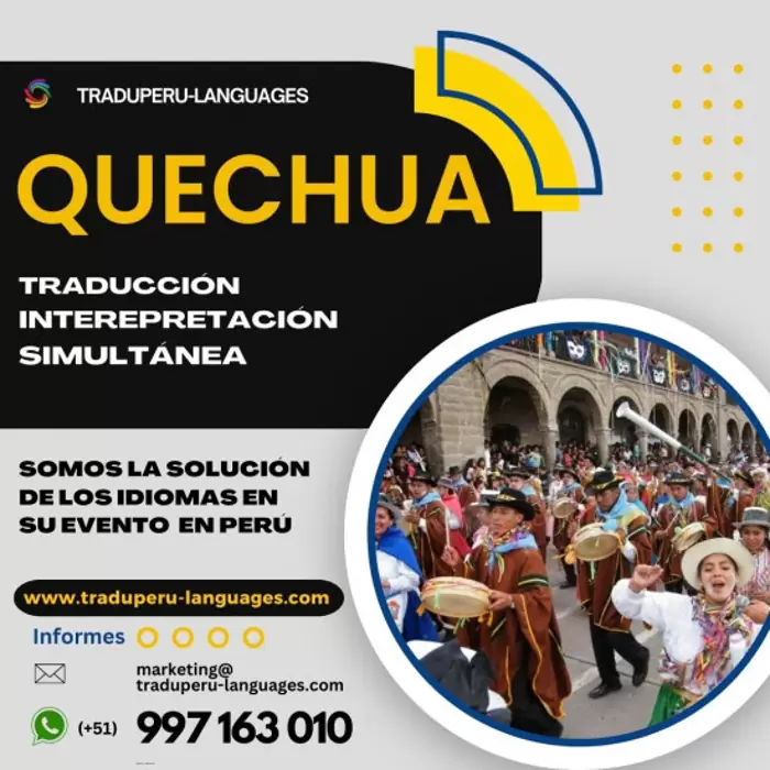 Traducción QUECHUA eventos LIMA / Perú C.997163010